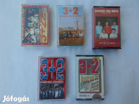 3 +2 Együttes Műsoros Audió kazettái 5-ös szettben Eredeti