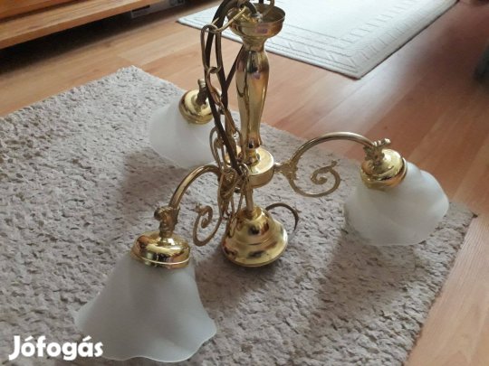 3 ágú (retró) csillár üvegbúrákkal