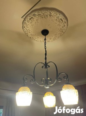 3 ágú, szép állapotú, kovácsoltvas csillár eladó