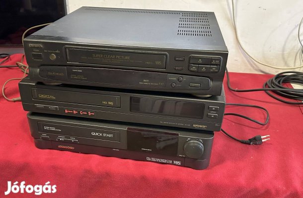3 darab VHS hibás videómagnó