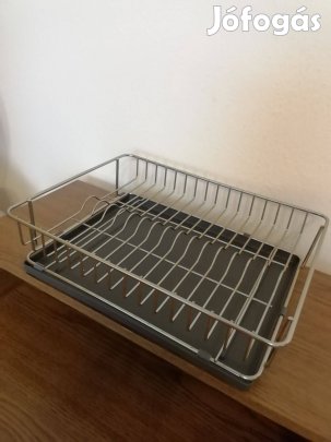 3 darab inox, műanyag edényszárító, csepegtető tálcával 1200 ft/db