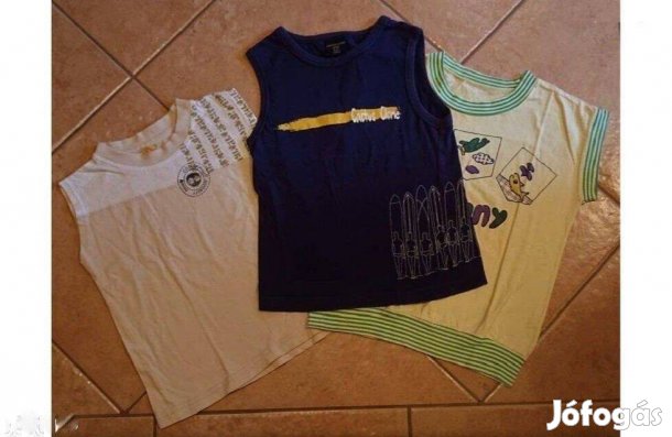 3 darab ujjatlan póló 98-as méretben de mérve