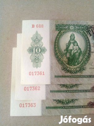 3 db 10 pengö (sorszámkövető)