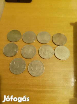 3 db 1994-es + 7 db 1995-ös 100 Ft-os fémpénz