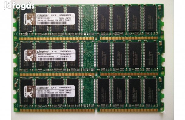 3 db 1 GB Kingston Kvr400X64C3A/1G DDR400 tesztelt memória egyben