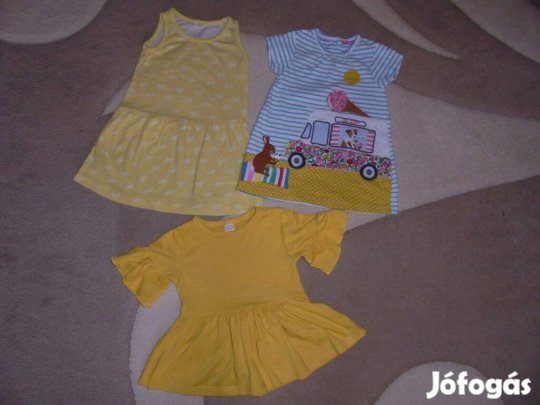 3 db 74-80-as lány nyáriruha-egyberuha ruhacsomag