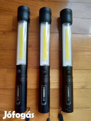 3 db COB LED aluminium elemlámpa 3 db AAA micro ceruza elemmel működik