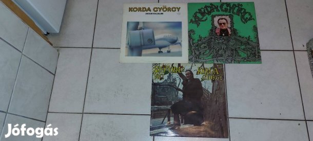 3 db Korda György műsoros bakelit lemez, LP