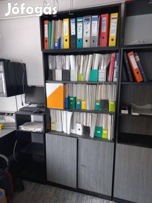 3 db Modern Irodai Szekrény Nyitott és Zárt Polcos (95x35x183 cm)