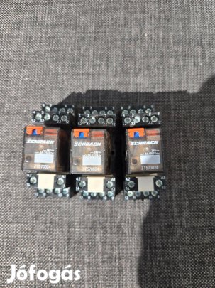 3 db Schrack ZT570024 ipari relé aljzattal (24V DC)