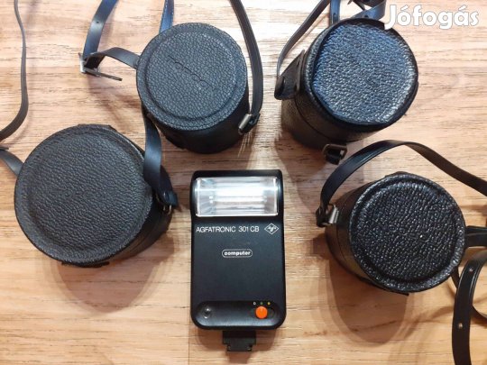 3 db Topcon objektív + 1 db Tele Converter+1 db Agfatronic örökségből