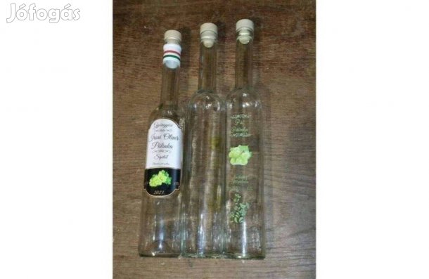 3 db! Fél Literes Pálinkás üveg dugóval ( 3 x 0,5 Liter ) Eladó