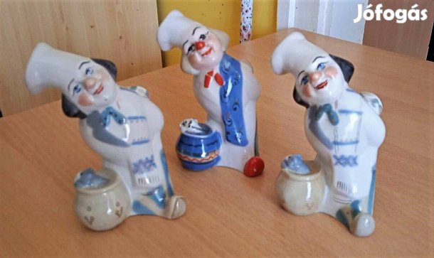 3 db. Zhk Polonne ukrán porcelán szakács figura