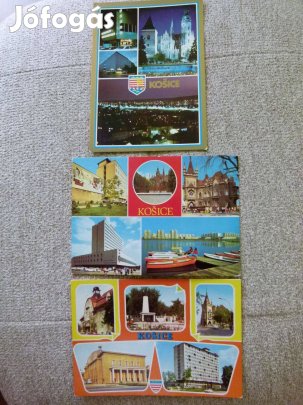 3 db. kassai képeslap