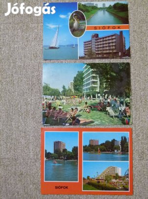 3 db. siófoki képeslap