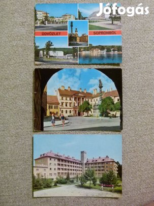 3 db. soproni képeslap