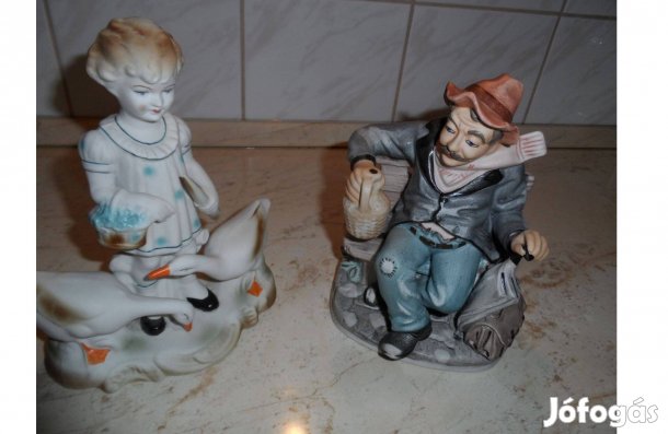 3 db biszkvit porcelán figurális szobor
