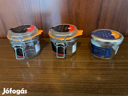 3 db csatos üveg. Új, zsírnak. dzsemnek. pástétomnak