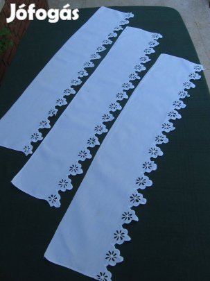 3 db csipkés vászon polccsík
