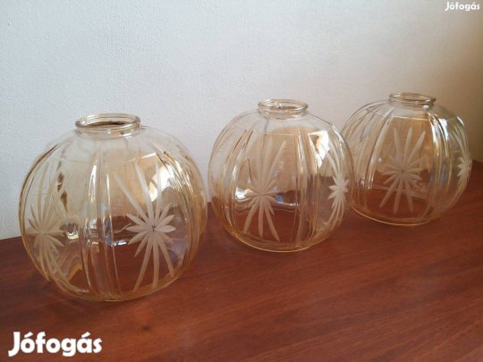 3 db csiszolt lámpa búra