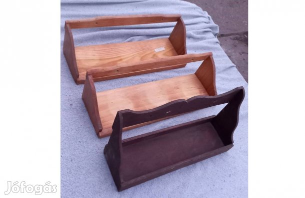 3 db fa konyhai füszer stb tartó polc egyben