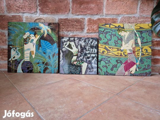 3 db fából készült lakkozott falikép egyben