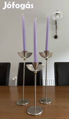 3 db fém dizájn gyertyatartó eladó Budán!