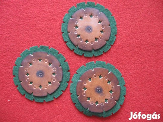 3 db filc alapon bőr rátétes poháralátét