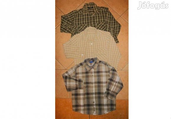 3 db kb. 98-as méretű márkás kockás ing