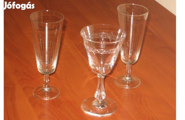 3 db különféle német pezsgős/borospohár