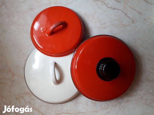 3 db lábosfedő újszerű, zománcozott