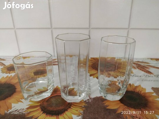 3 db luminarc üdítős pohár