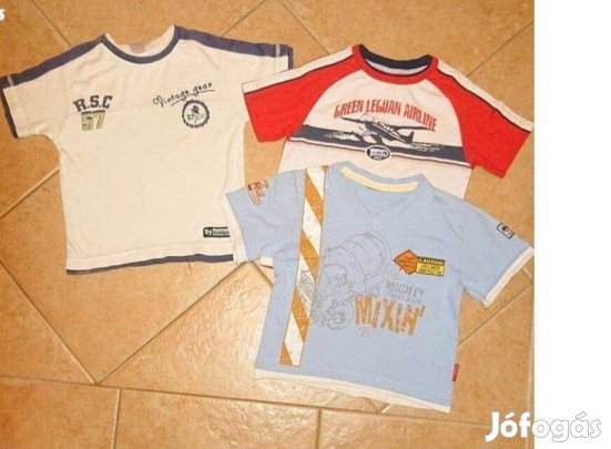 3 db márkás 92-es pamut póló