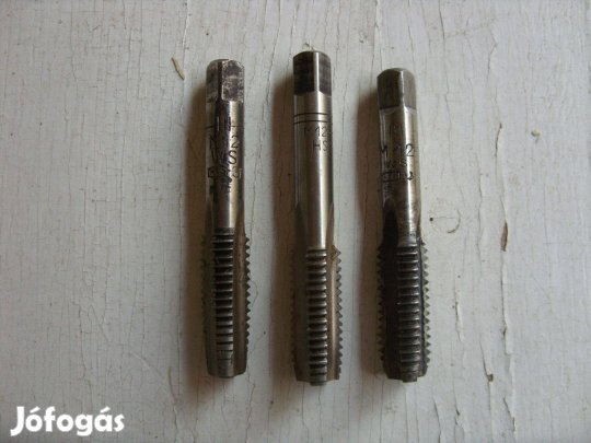 3 db-os M12-es használt kézi menetfúró készlet