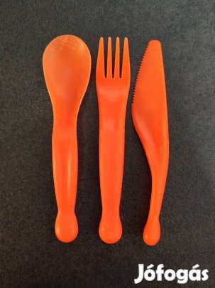 3 db-os gyermek műanyag evőeszköz készlet 