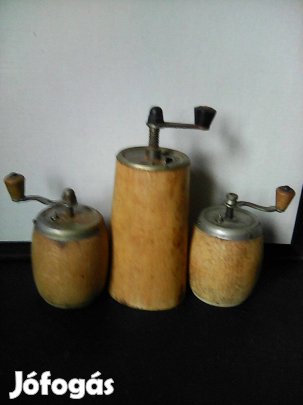 3 db retró bors kézi daráló