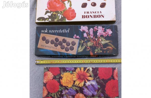 3 db retro magyar bonbonos doboz