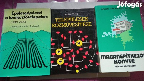 3 db szakmai könyv együtt Magánépítkezők könyve Közművesítések