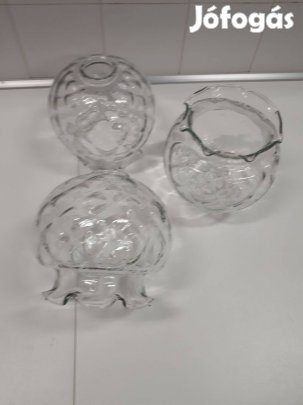 3 db tulipán formájú üvegbúra