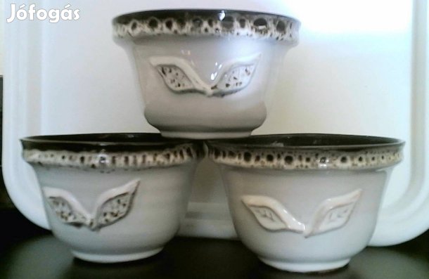3 db új kerámia kaspó virágtartó virágcserép 1000/db