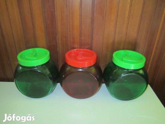 3 db üveg tárolóedény egyben