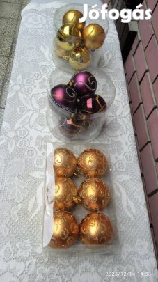 3 doboz vadonatúj közepes méretű csodaszép gömbdísz egyben