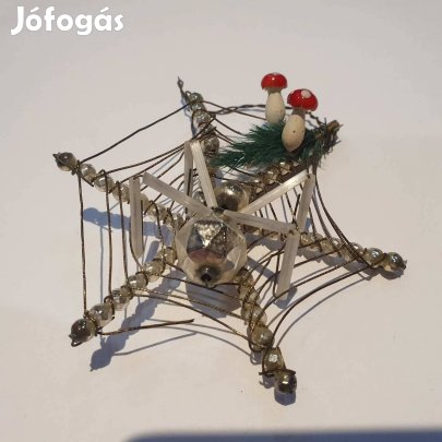 3 féle ijesztő gablonz pókháló karácsonyfadísz szocreál dekoráció