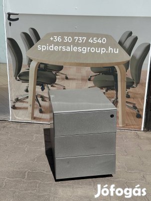 3 fiókos irodai konténer, tároló, gurulós, fém - használt irodabútor