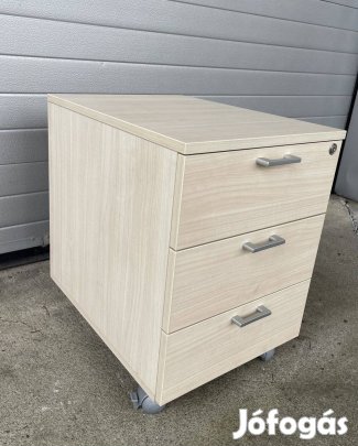 3 fiókos irodai konténer, tároló, juhar mintázatú - használt bútor