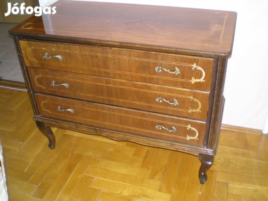 3 fiókos komód neobarokk intarziás hibátlan állapotban