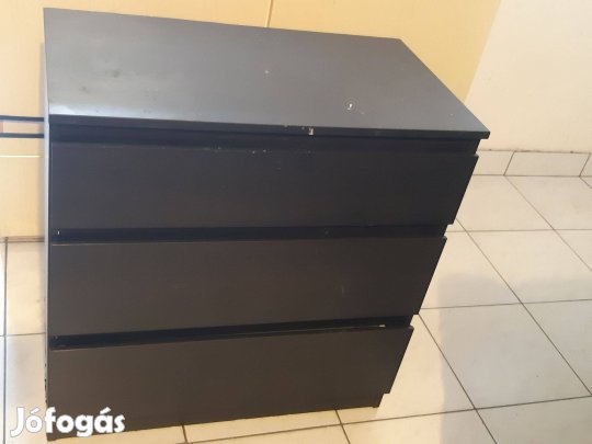 3 fiókos sötét barna komód 40x70cm széles