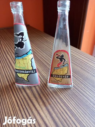 3 különböző régi Balatonboglári ürmösboros kis üveg 2 dl-esek