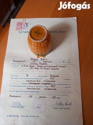 3 különböző retro Műszerész bizonyítvány a 70-es évekből