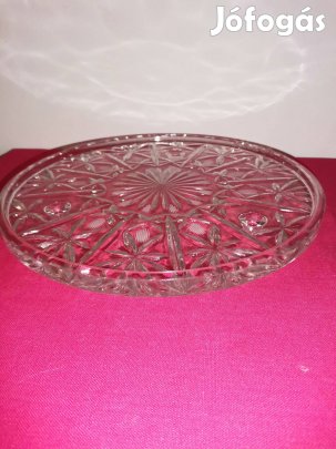 3 lábú vastag üvegtálca. antik